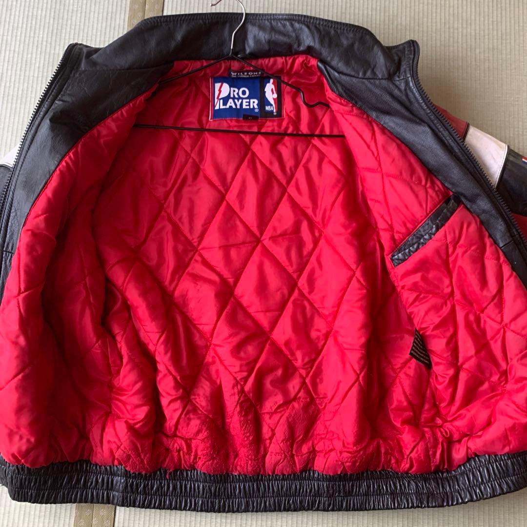 CHICAGOBULLS シカゴブルズ レザー ジャケット M メンズ 古着