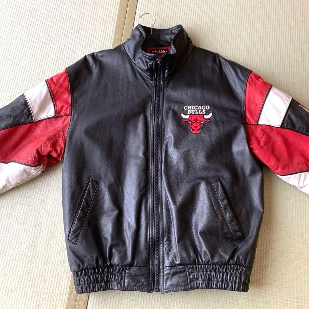 CHICAGOBULLS シカゴブルズ レザー ジャケット M メンズ 古着