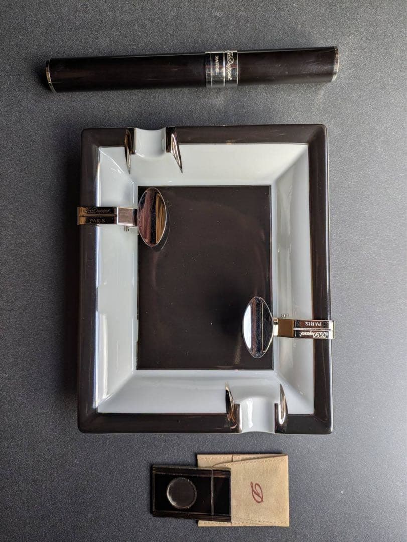 喫煙具・ライター Rare S.T Dupont Paris Cigar Ashtray Set!