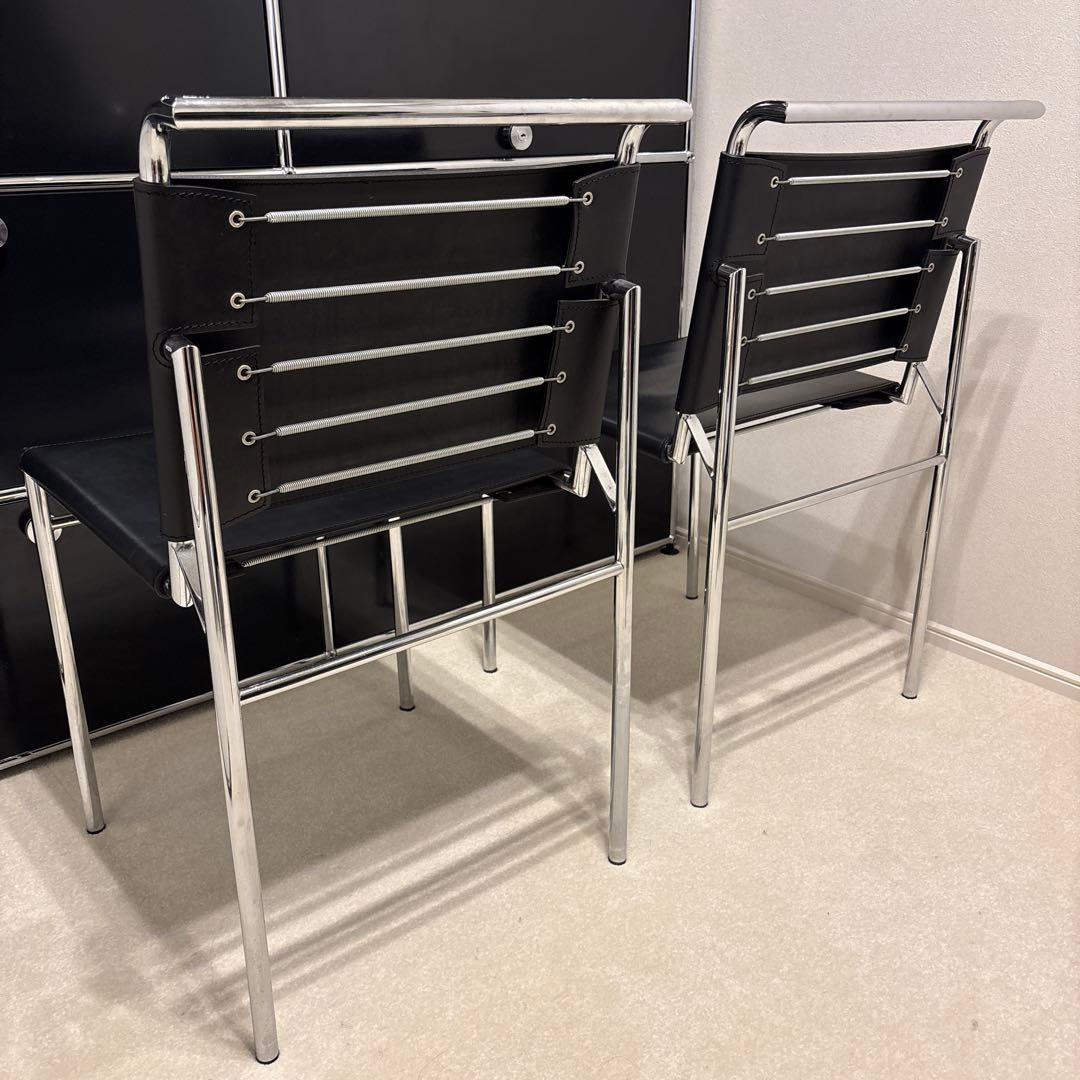 本革 レザー チェア ブラック×シルバー Eileen Gray 1脚のみ