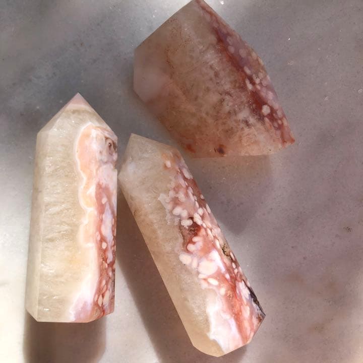 カーネリアンフラワーアゲート 3P