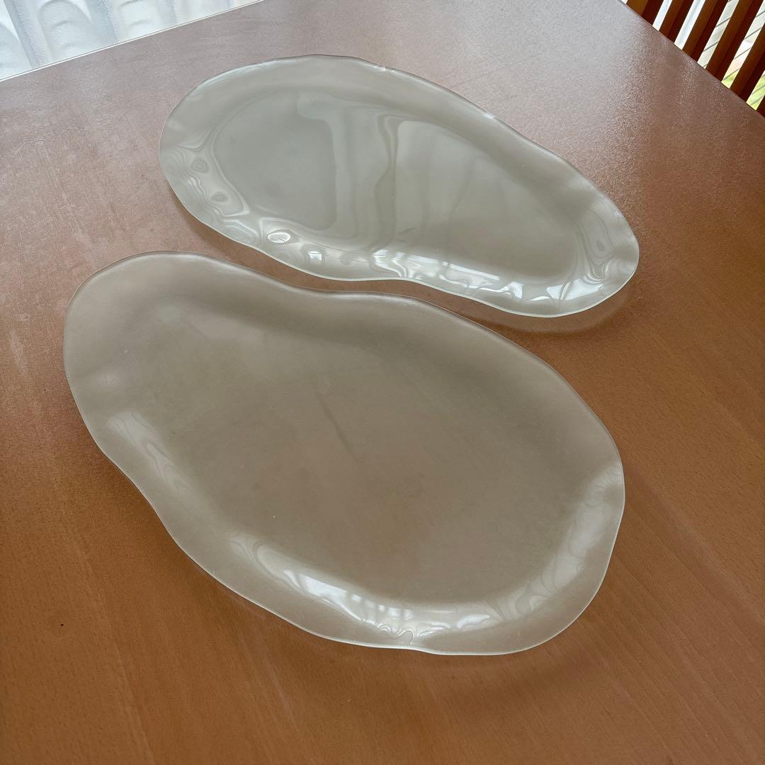 ガラス 大皿　プレート　2枚セット　イザベルラム