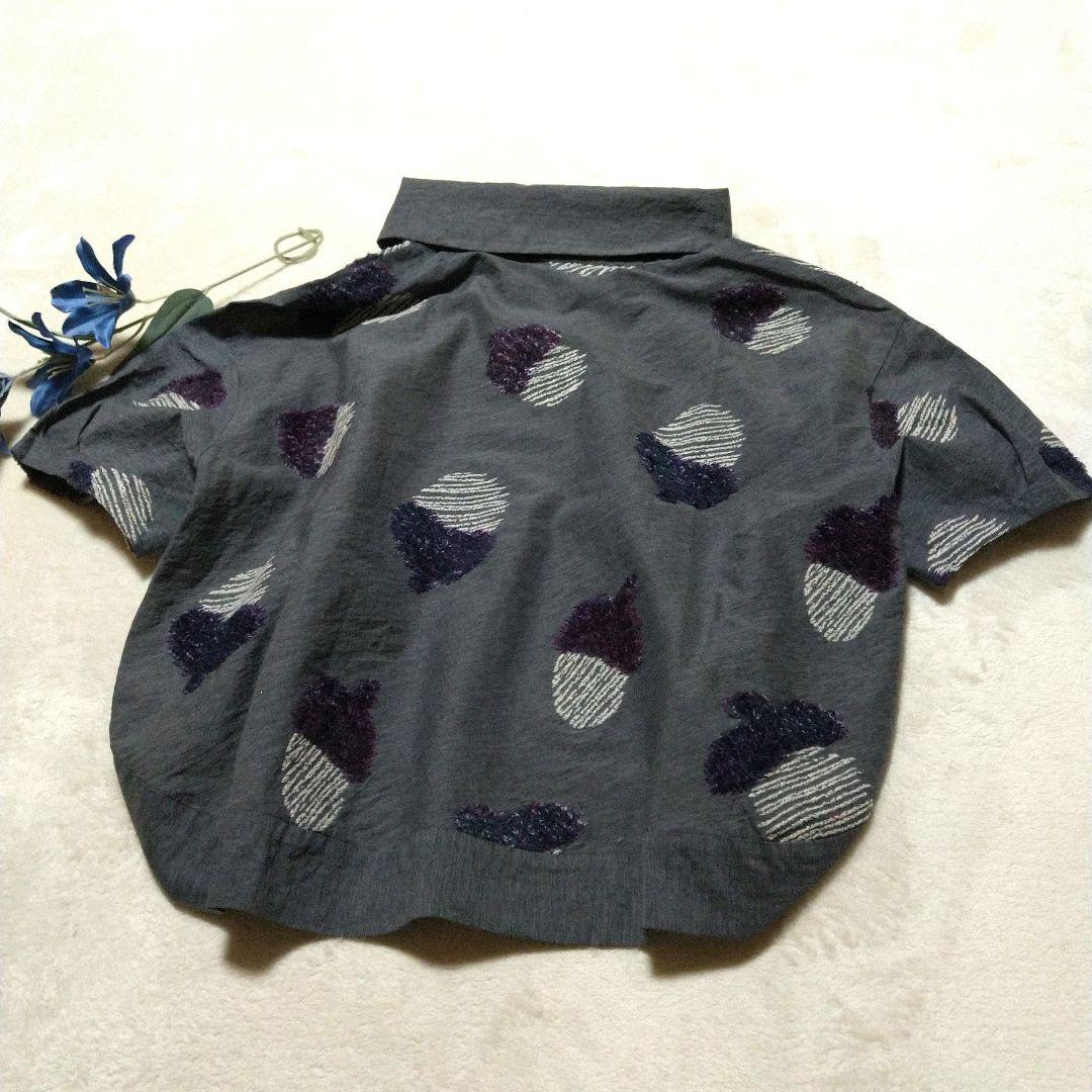 やすやす！　美品　慈雨　センソユニコ　シャツ　ブラウス　グレー