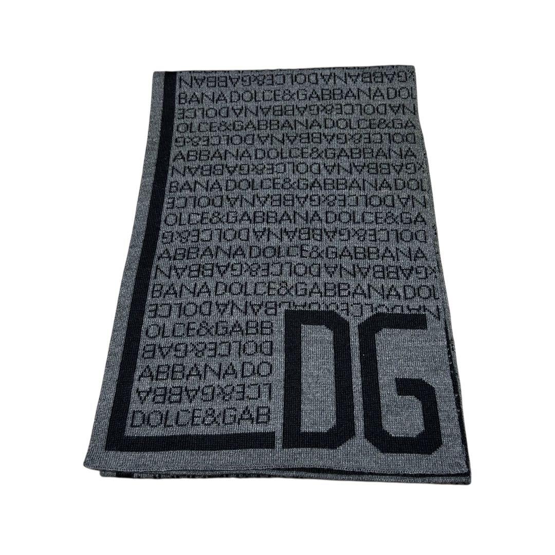 極美品‼︎ ◆DOLCE&GABBANA◆ マフラー/黒グレー/ドルガバ/DG
