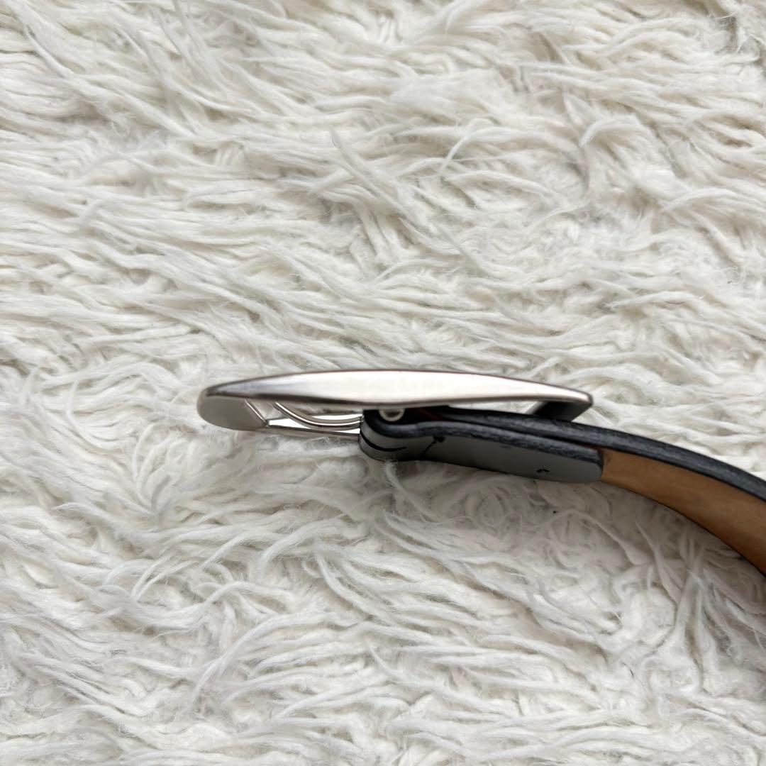 良品　ポールスミス スクエア シルバーバックル レザーベルト ブラック 日本製