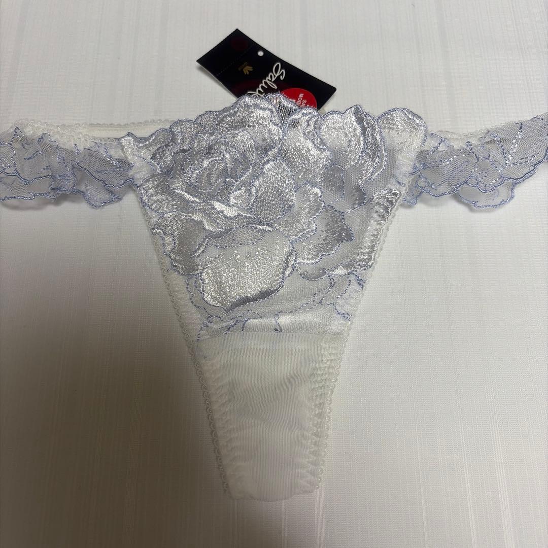 sulute花柄レース ブラジャーショーツガーターセットC75/M（色やけあり）