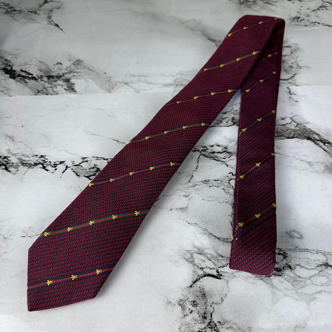 未使用級✨GUCCI 高級ネクタイ ビー ストライプ 7cm