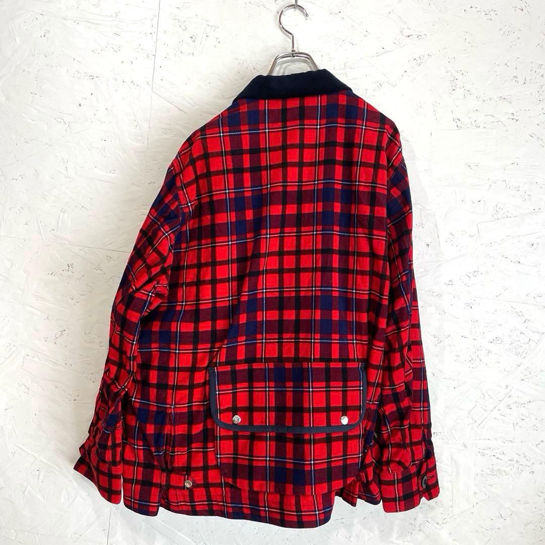 日本製【sacai】チェック柄ワークジャケット　ポーチ付き　2