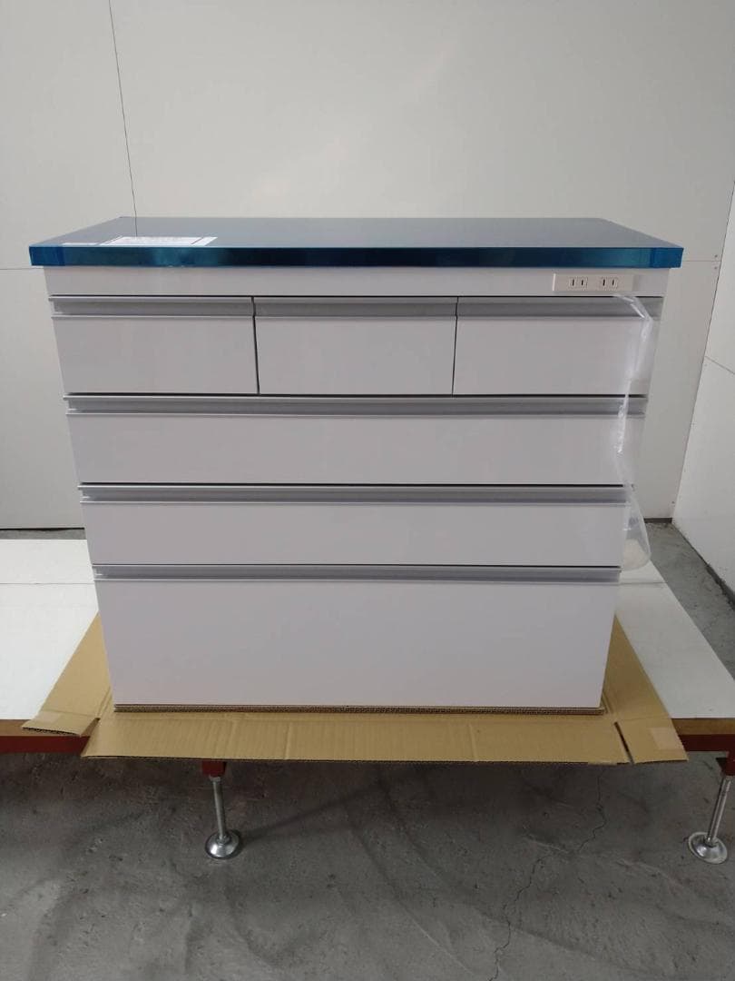 7019 ステンレス天板頑丈カウンター幅90白