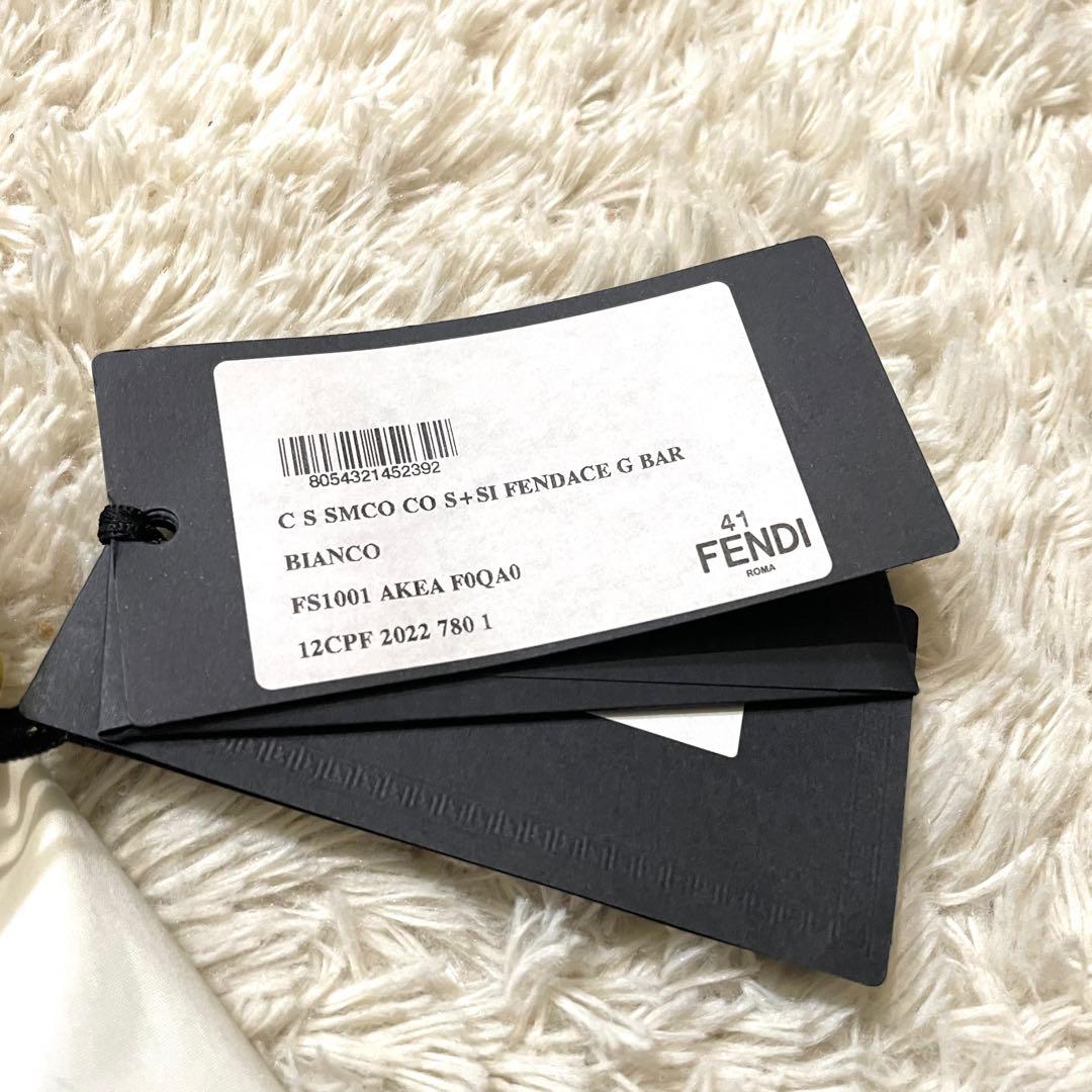 【美品】フェンディ×ヴェルサーチ 襟柄 長袖シャツ ズッカ柄 ホワイト 41