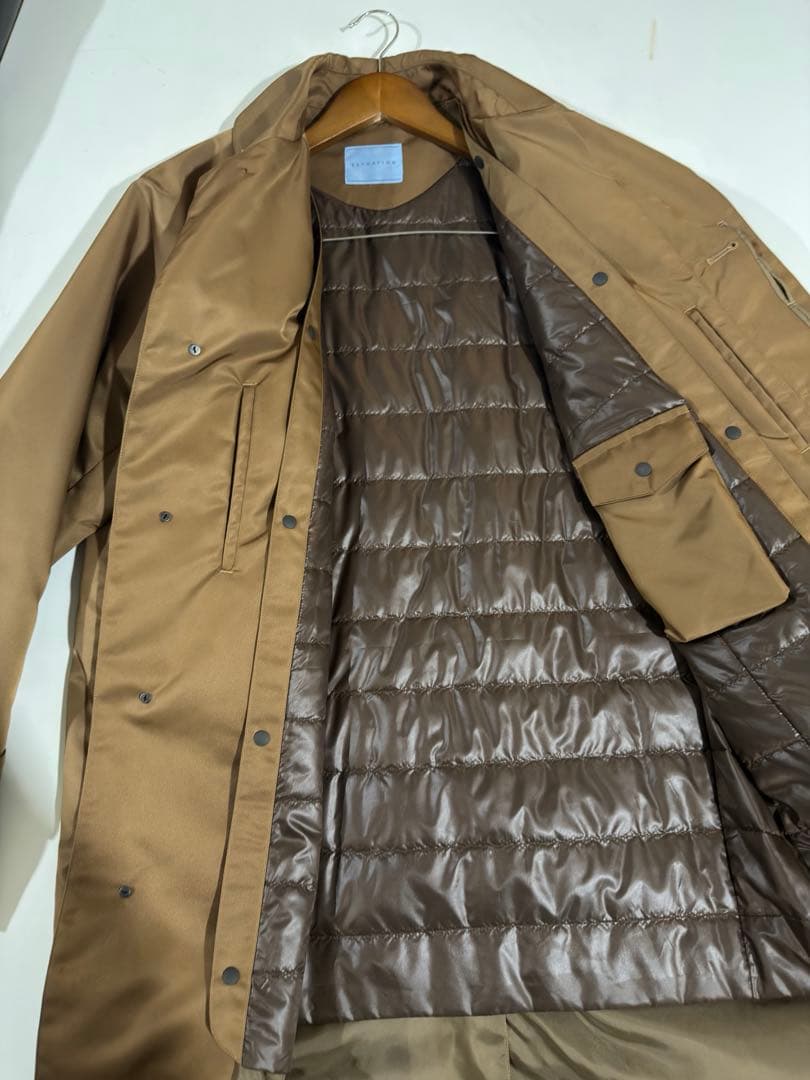 【美品】 ESTNATION ステンカラーコート ブラウン ライナー着脱可