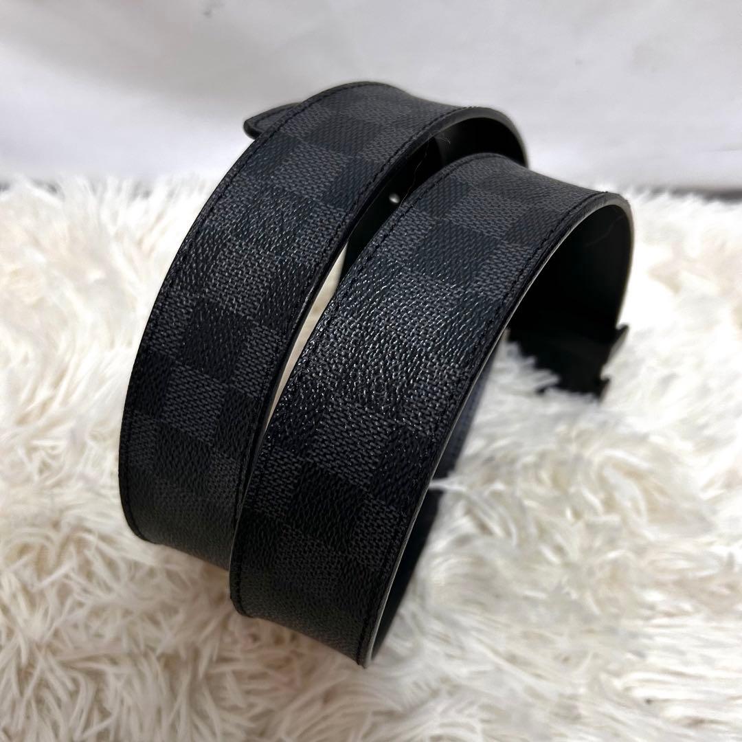 LOUIS VUITTON ダミエ　LVバックル　ブラック　ベルト　レザー