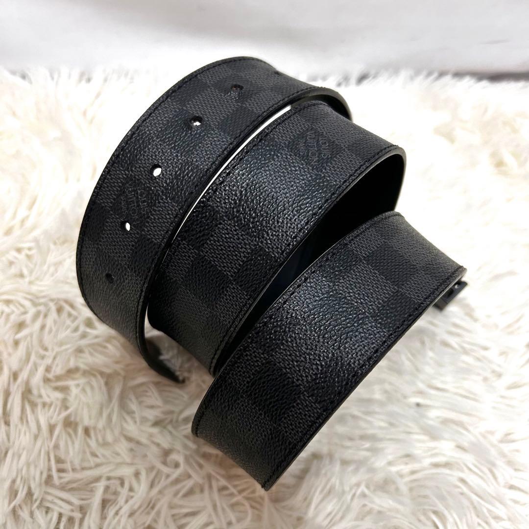 LOUIS VUITTON ダミエ　LVバックル　ブラック　ベルト　レザー