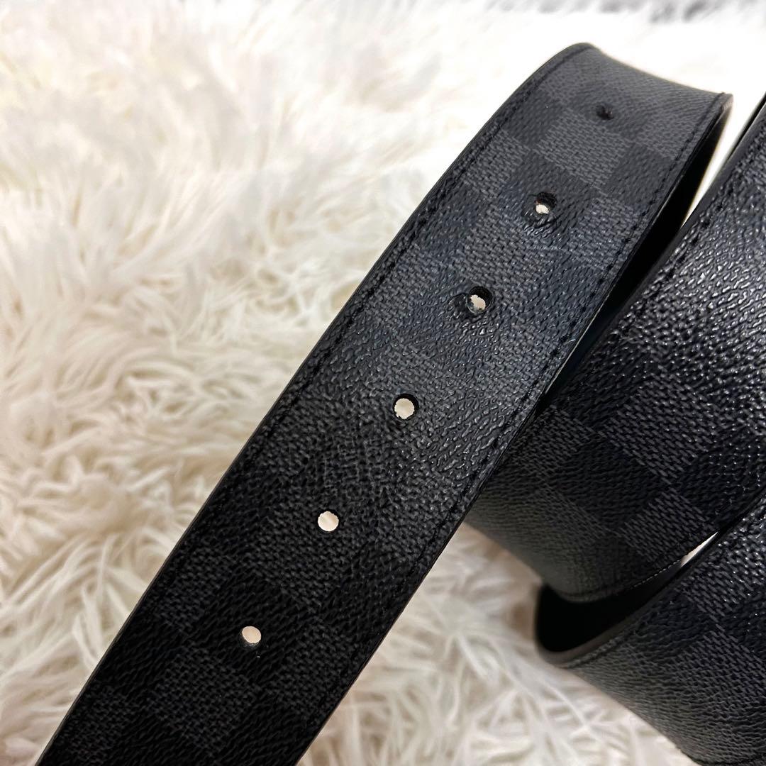 LOUIS VUITTON ダミエ　LVバックル　ブラック　ベルト　レザー