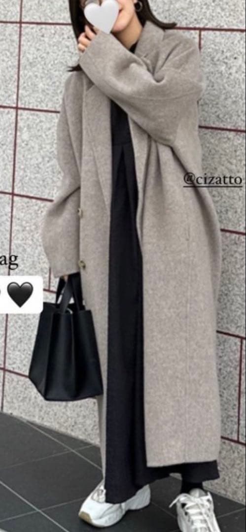 cizatto シザット Shaggy Wool Over Coat グレージュ