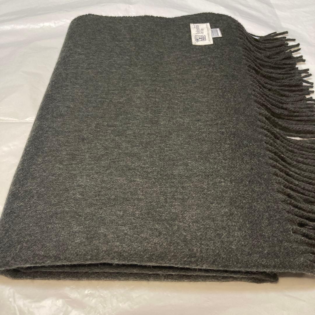美品 ジョンストンズ カシミヤ100％ 大判ストール チャコール グレー