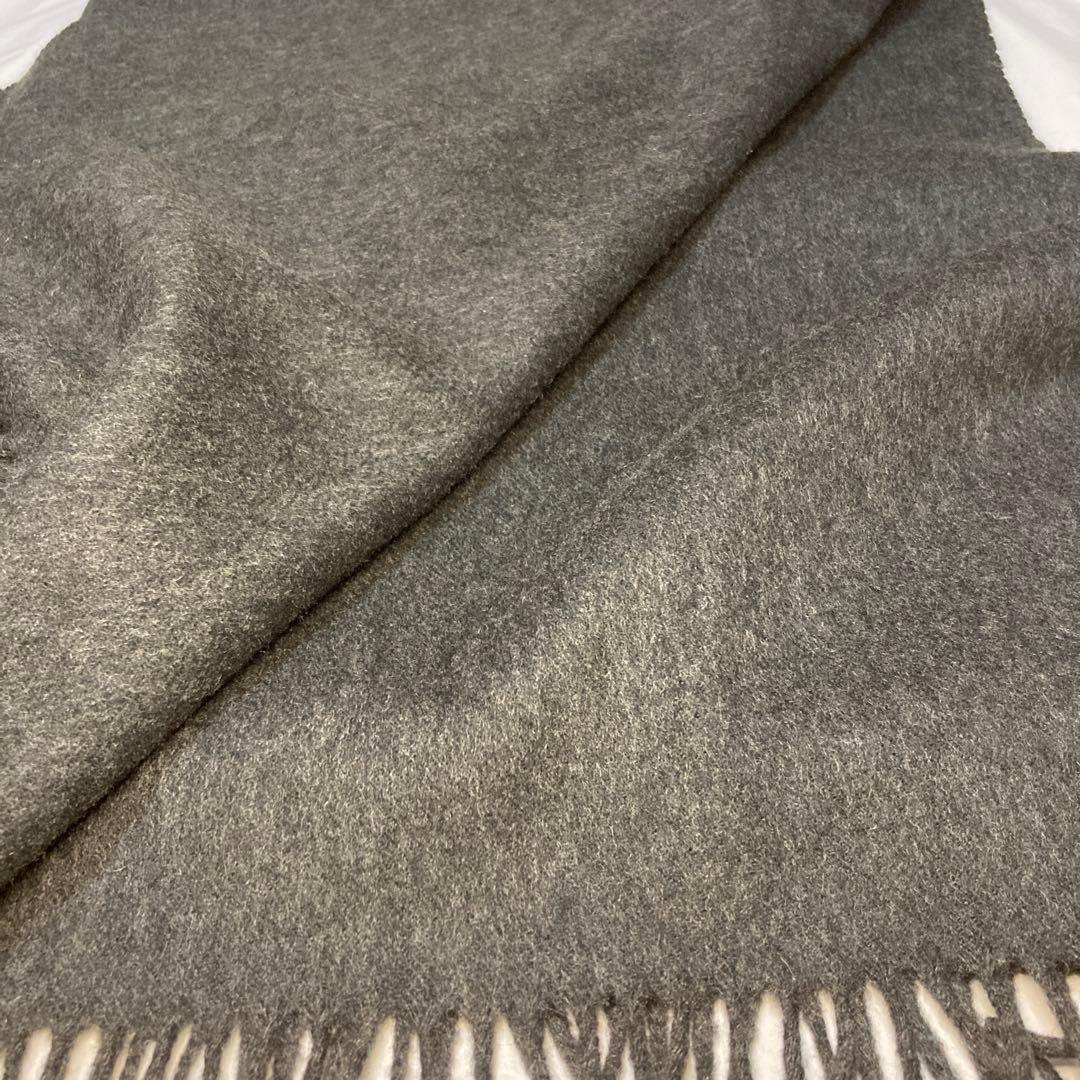 美品 ジョンストンズ カシミヤ100％ 大判ストール チャコール グレー