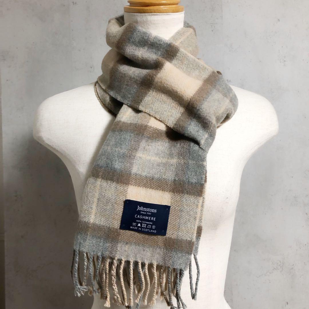 美品　Johnstons ジョンストンズ カシミヤ100% マフラー