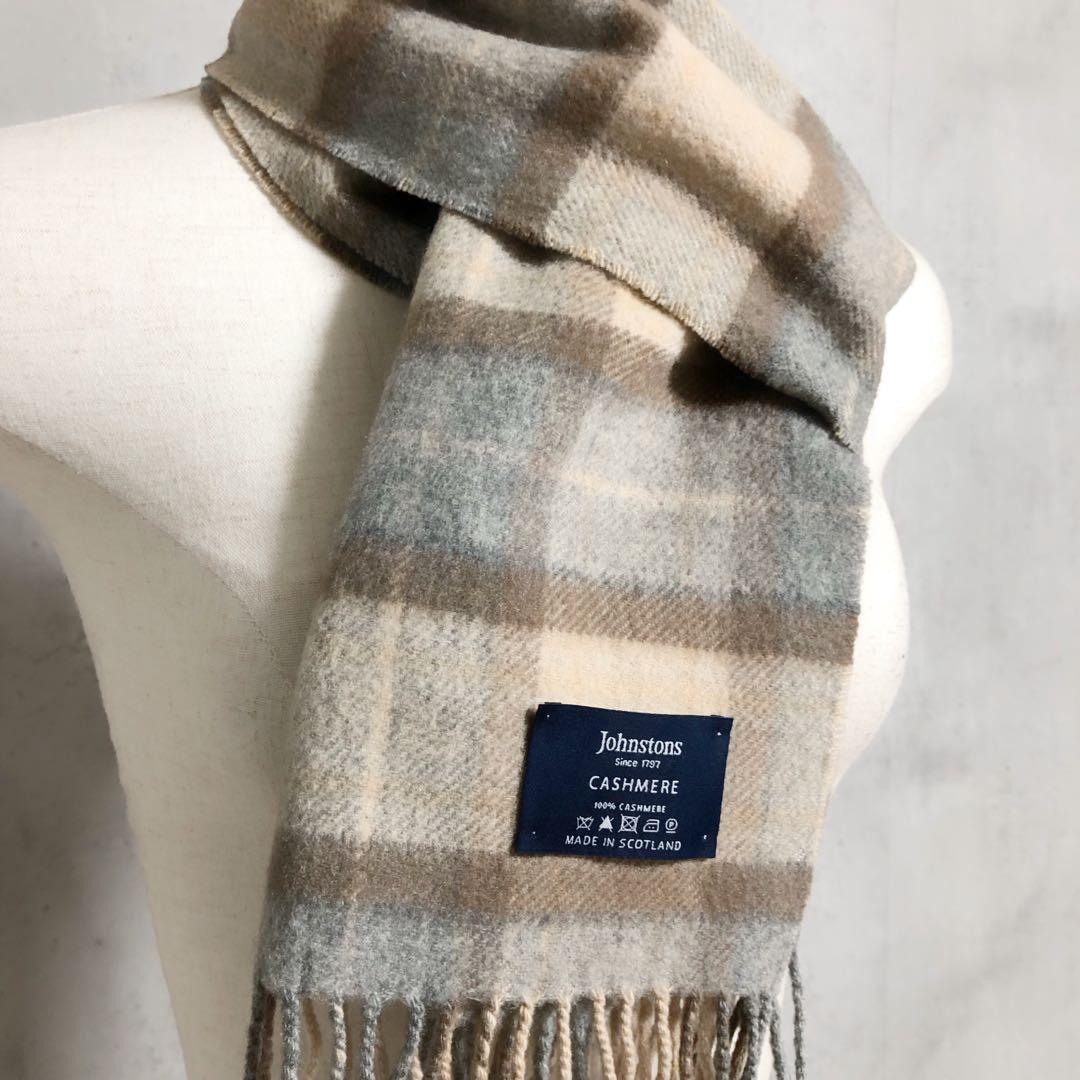 美品　Johnstons ジョンストンズ カシミヤ100% マフラー