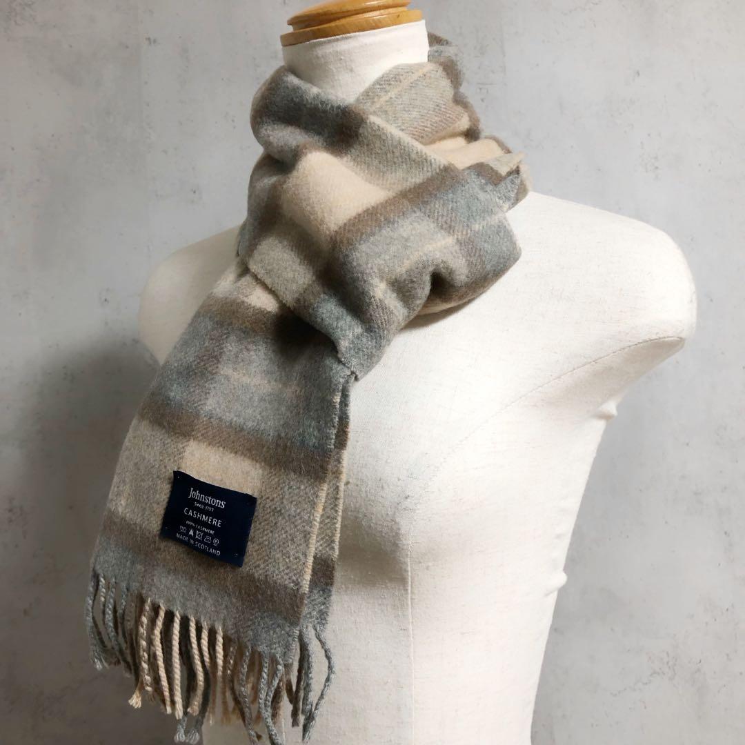 美品　Johnstons ジョンストンズ カシミヤ100% マフラー
