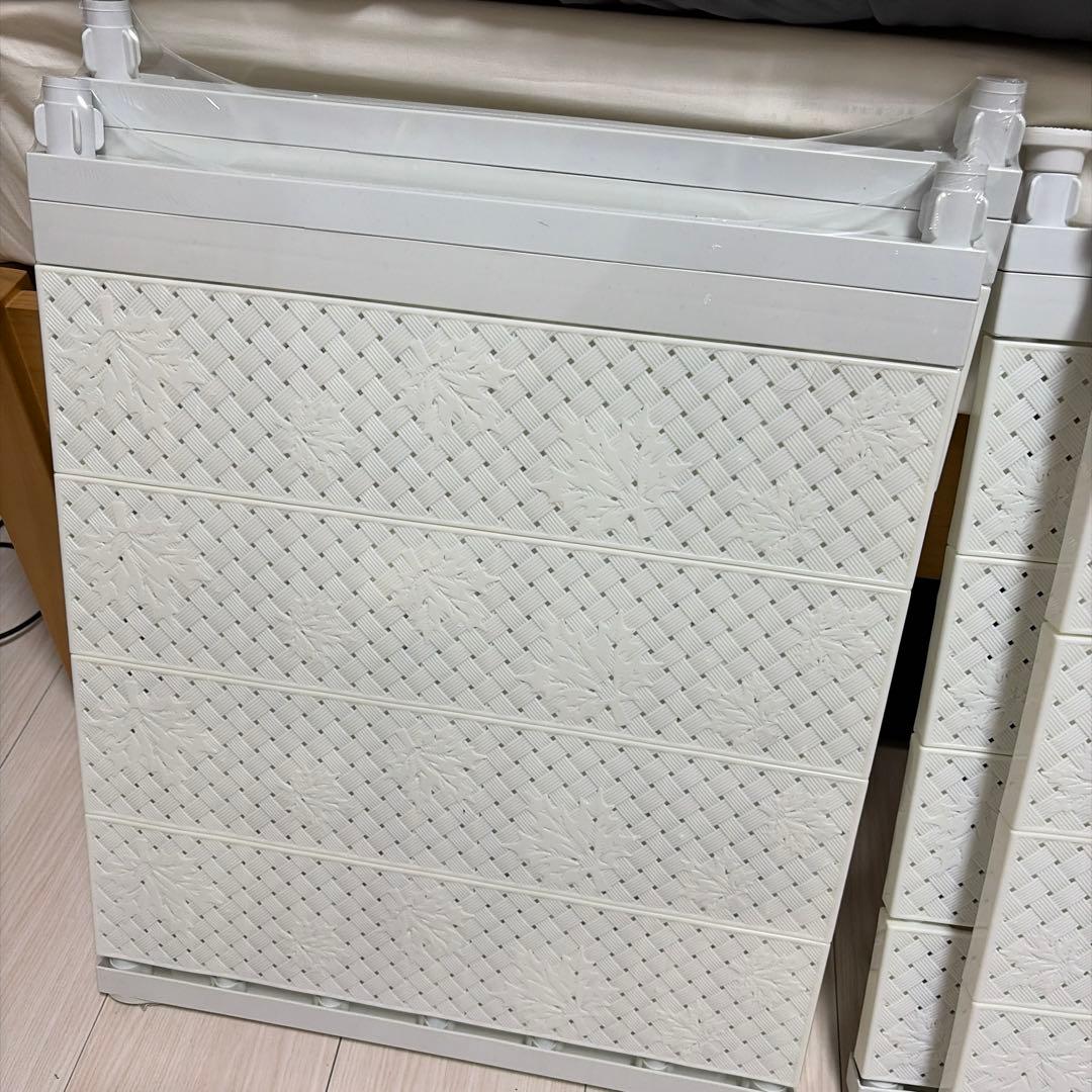 NAKOホワイト 突っ張り棒 プラスチック製(奥行42cm 幅53～90cm四枚