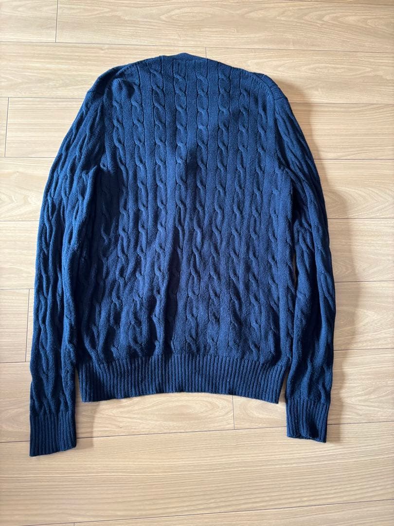 ラルフローレンケーブルニット コットン カーディガン　メンズ　Mサイズ