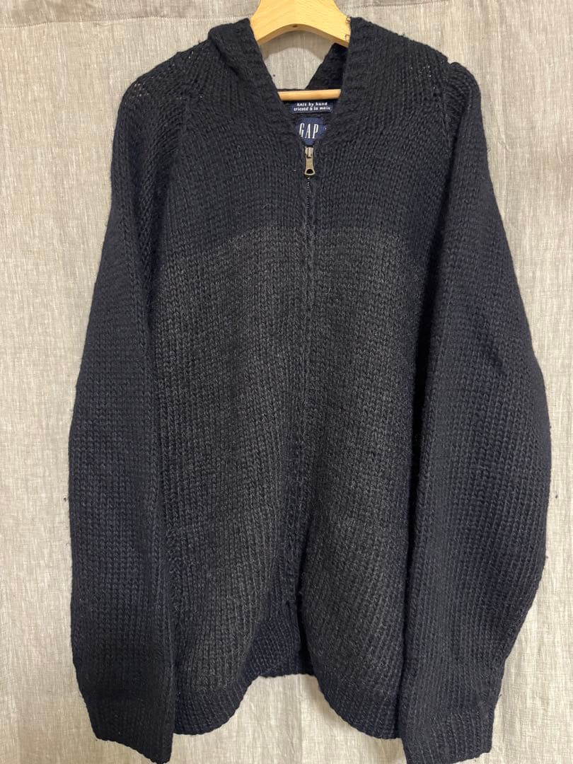 【レア】90s〜00s old gap カウチンフードニット ハンドニット
