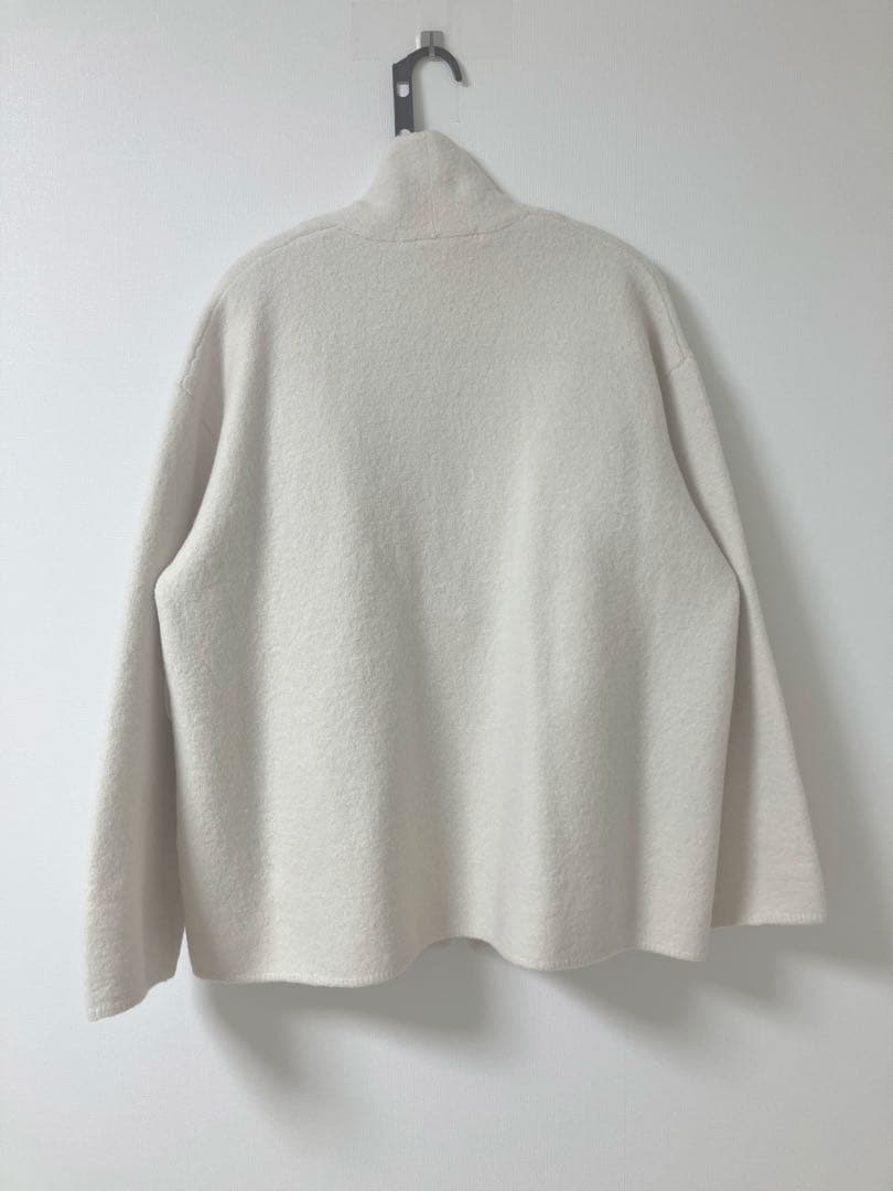 45R★ぬくぬくの定番★縮絨ウールのカウチンコート★白1