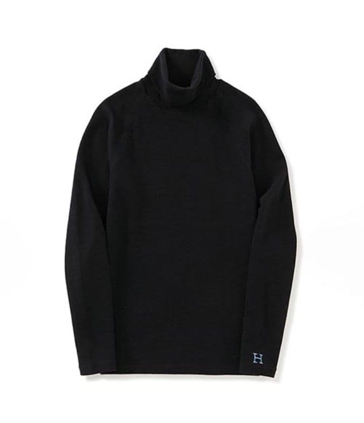 新品ハリウッドランチマーケットBLACKストレッチフライス4タートルネックT