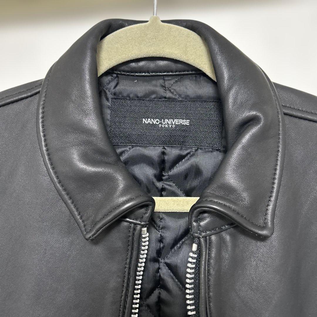 ナノユニバース　レザージャケット　シープレザー　ライダース
