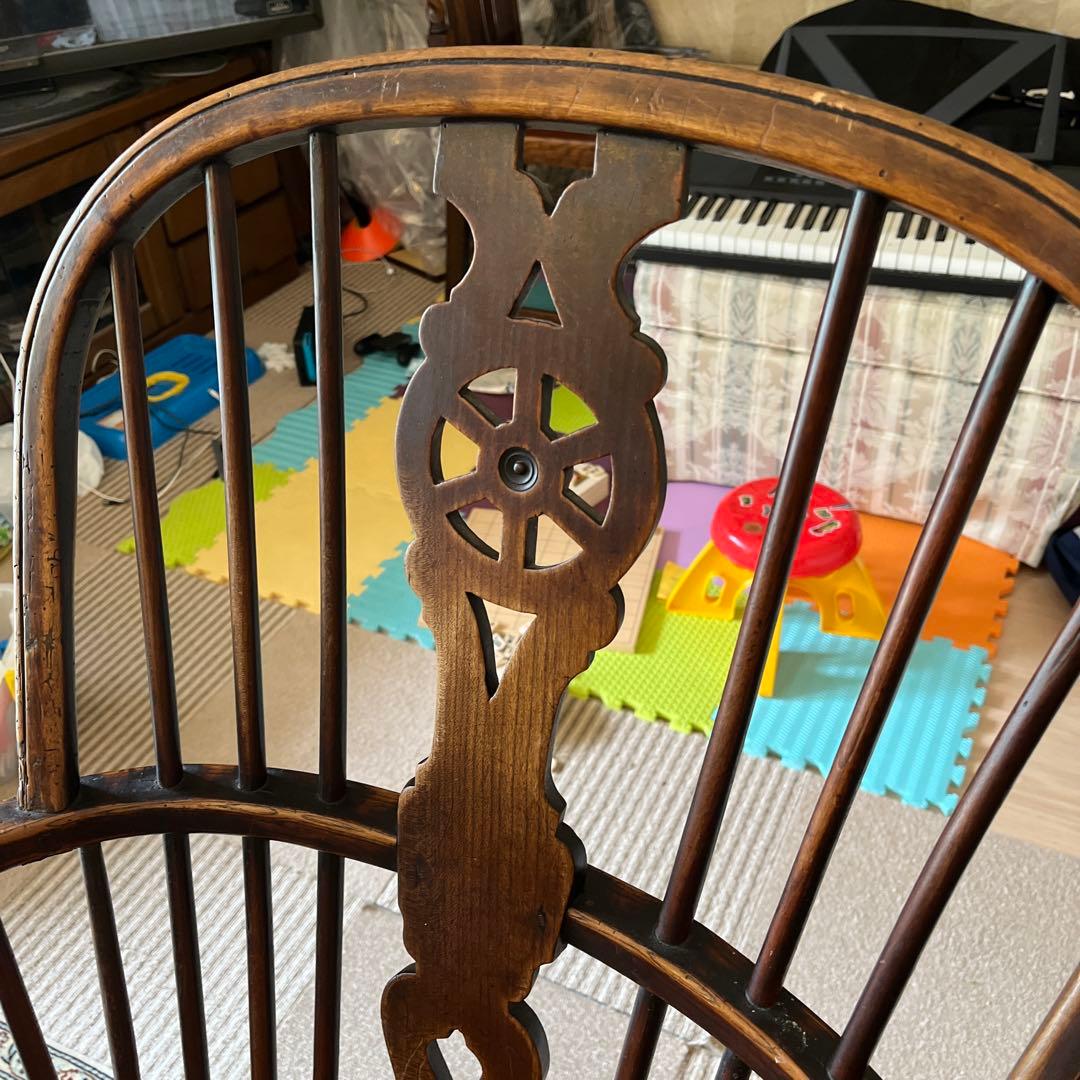 英国アンティーク ホイールバックウィンザーアームチェア