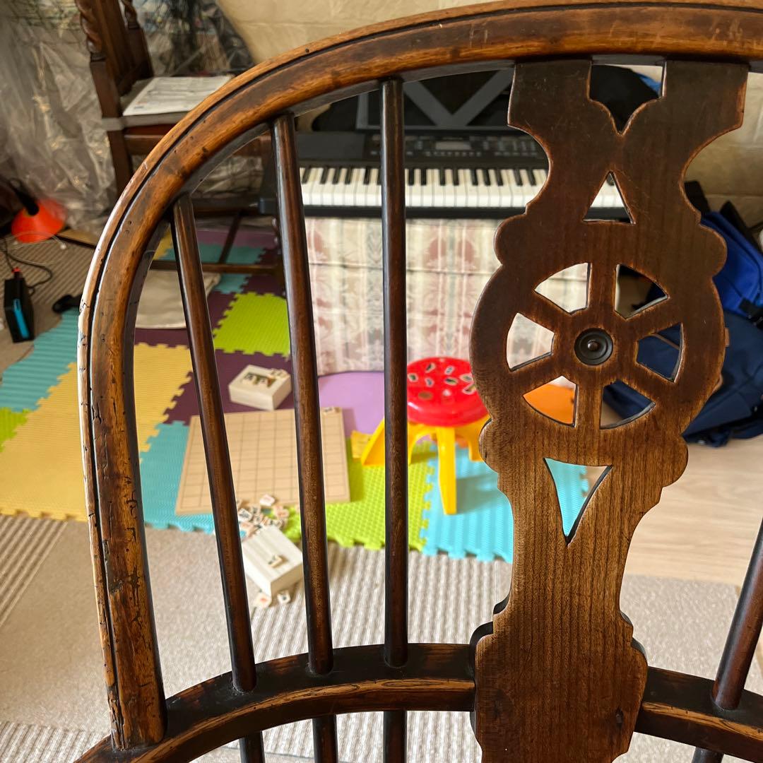 英国アンティーク ホイールバックウィンザーアームチェア