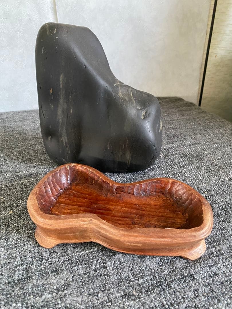 鑑賞石　自然石　置物　石　盆石　黒石　四万十川石