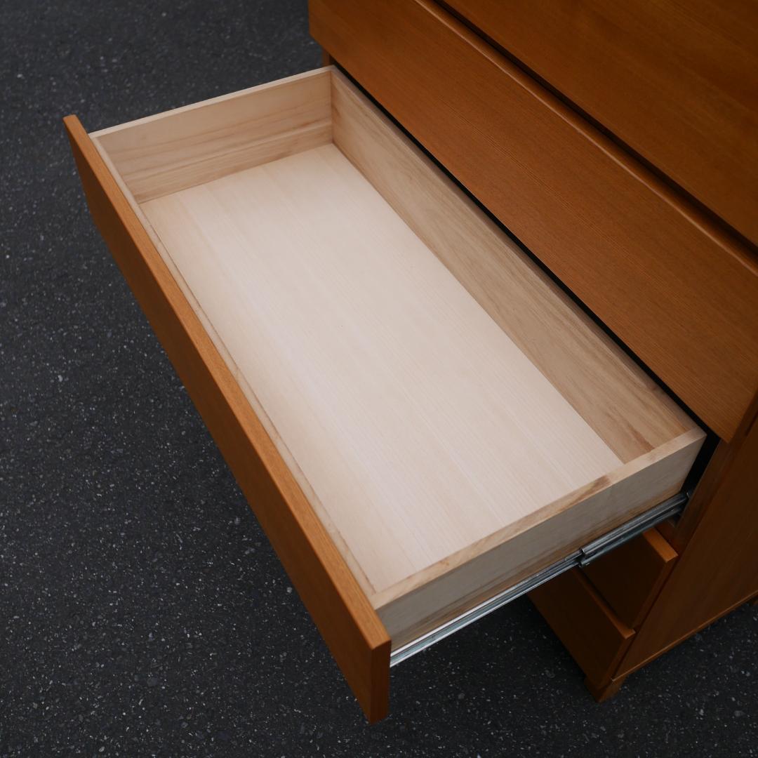 【廃盤】無印良品 MUJI 6段 チェスト 脚付き タモ材 引出し収納 洋タンス