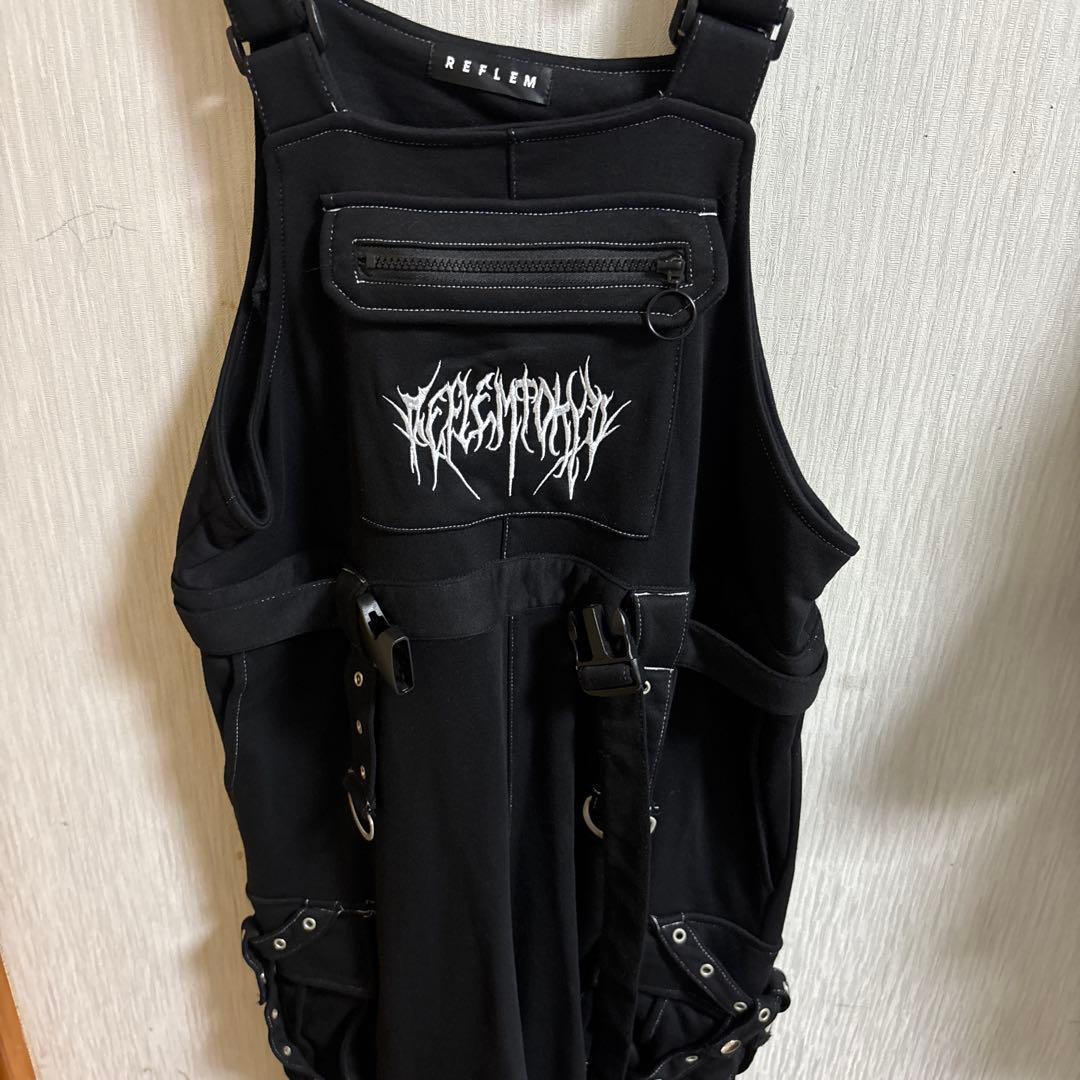 【美品】レフレム REFLEM 2WAYボンテージスウェットカーゴオーバーオール