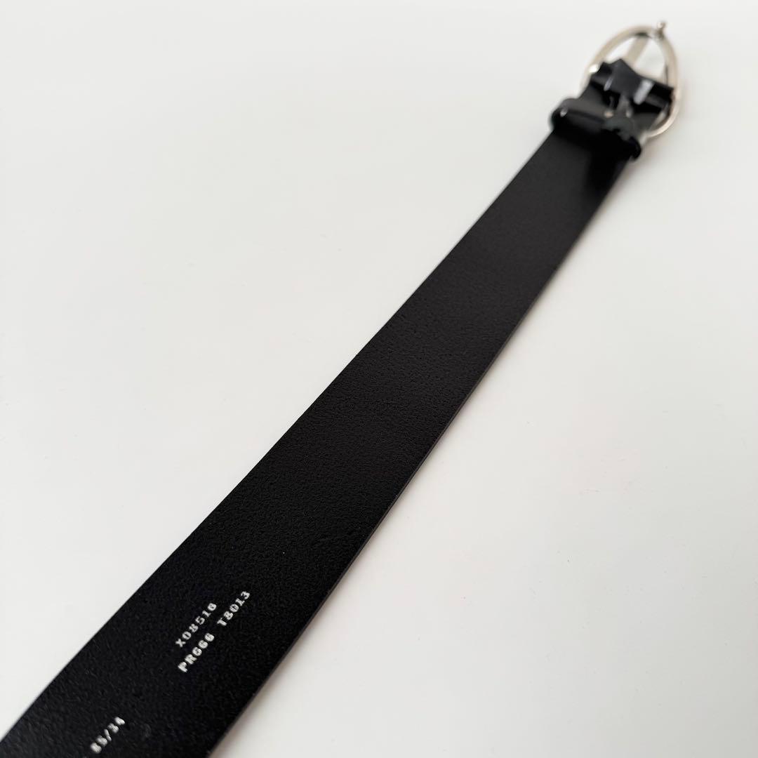 【美品】DIESEL レザー　べルト ブラック ロゴ バックル