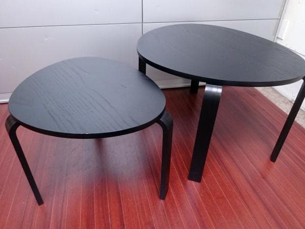 IKEA SLALSTAネストテーブル ブラック リビングテーブル2点セット