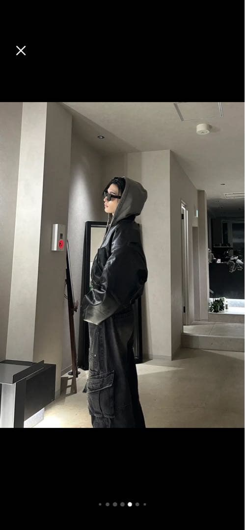 ジャケット・アウター RADIANT fakeleather 2way cropped blouson