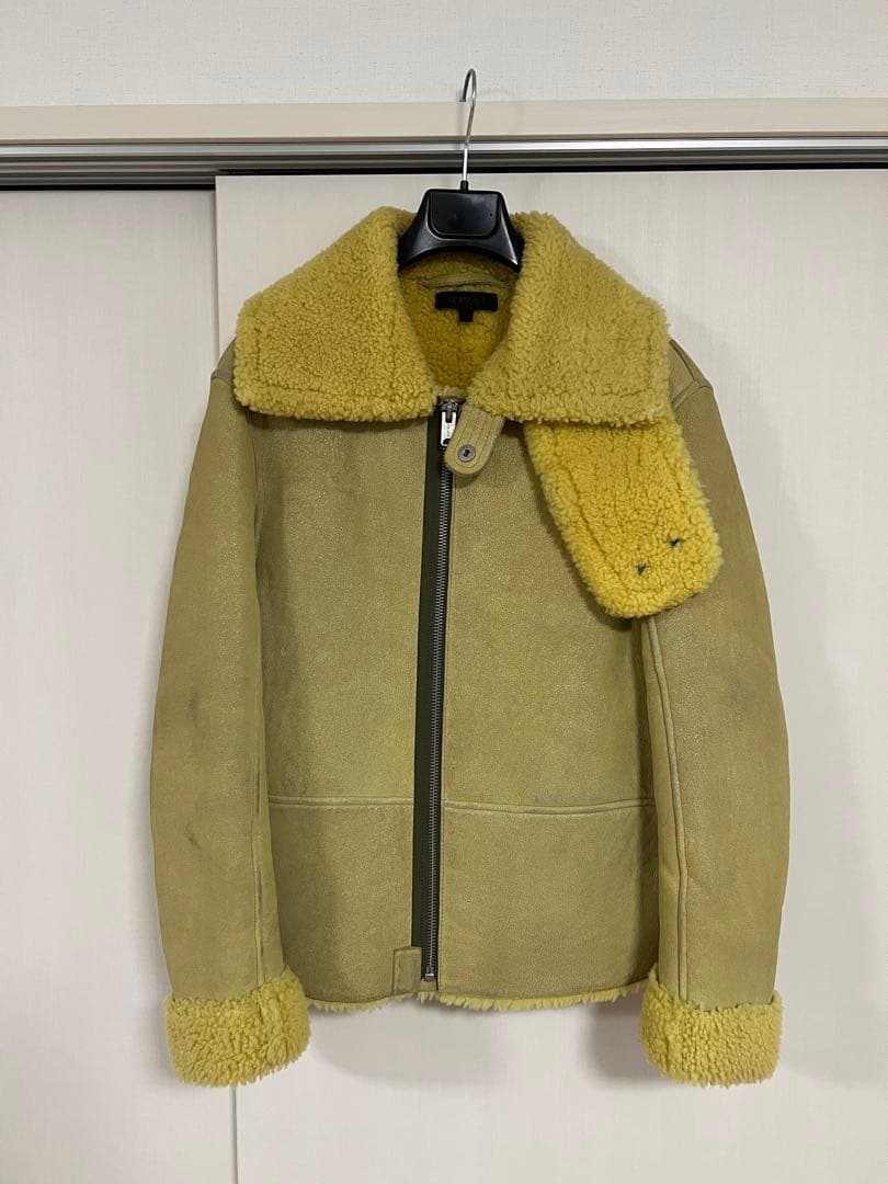 YEEZY SEASON 3 ムートンジャケットイエロー XSシアリング100%