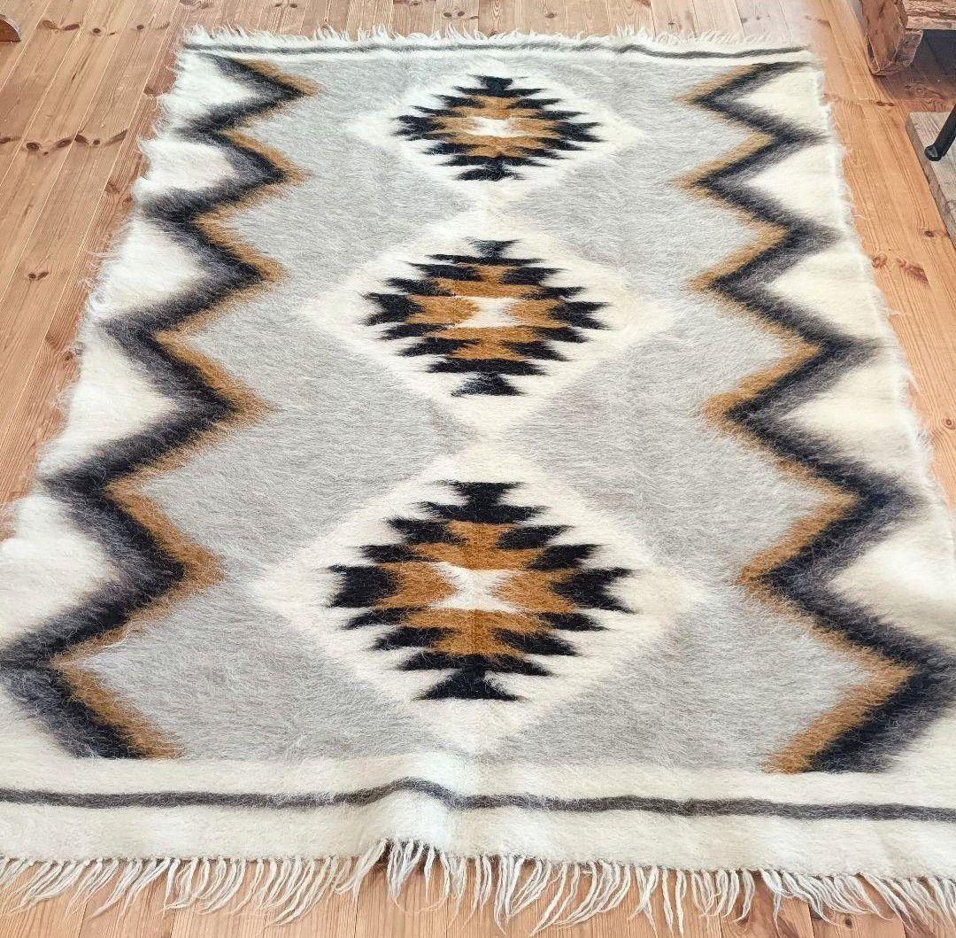 【超レア】L200cm 大判！ ウール　ヴィンテージラグ　ベニワレン