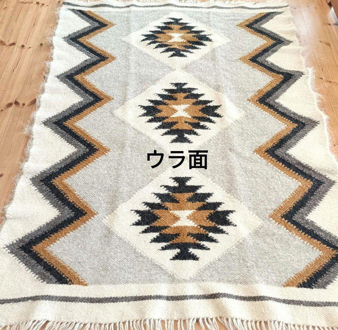 【超レア】L200cm 大判！ ウール　ヴィンテージラグ　ベニワレン