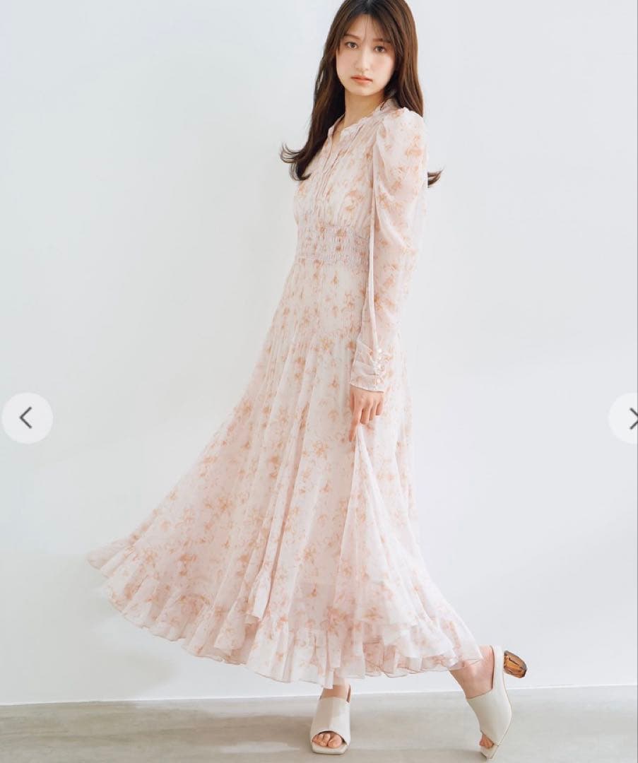 COCODEAL ココディール シフォンフラワープリントワンピース