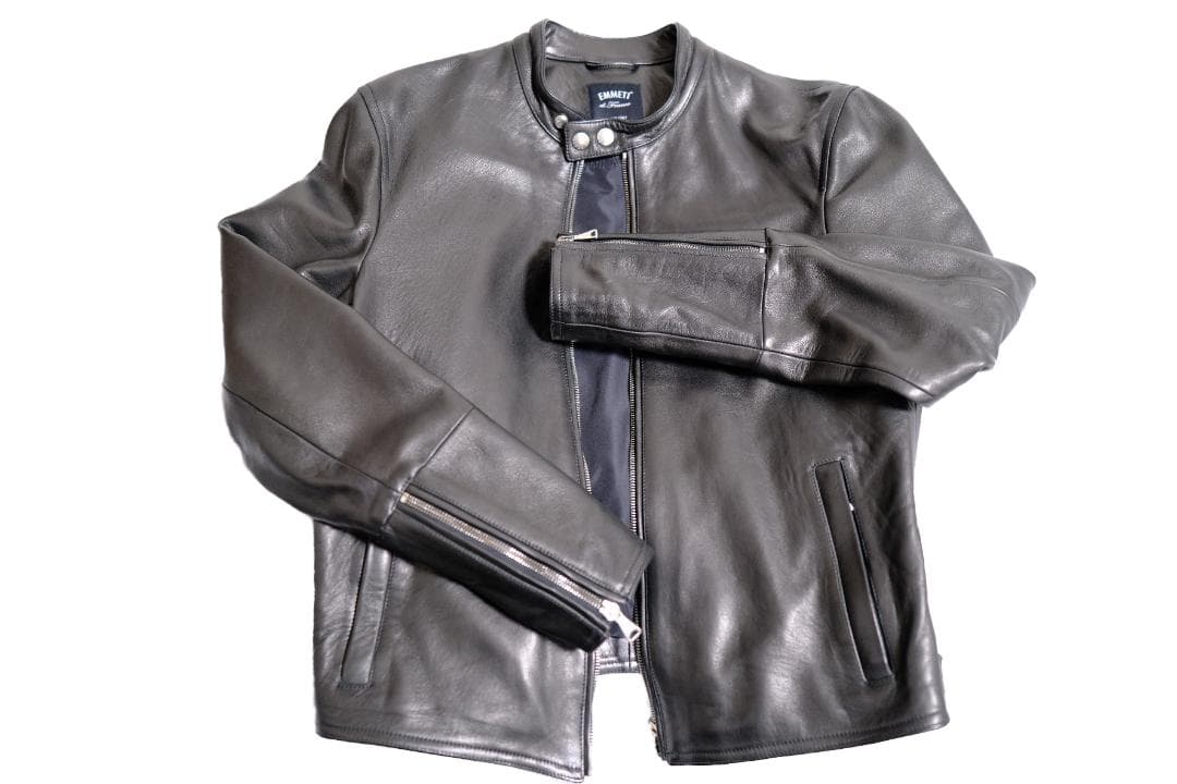 【美品】 EMMETI H UOMO シングルライダースレザージャケット