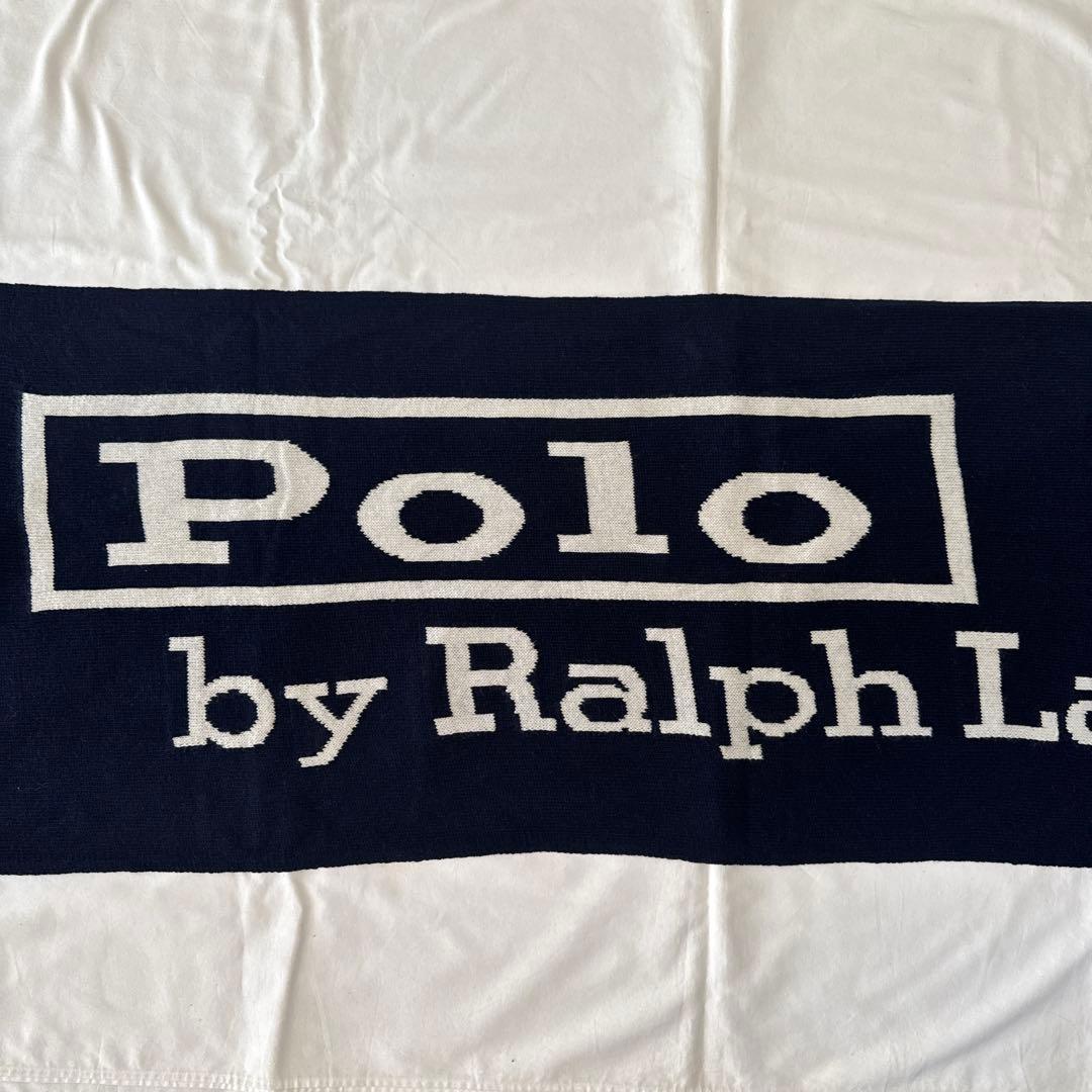 POLO RALPH LAUREN ビッグロゴ マフラー ネイビー