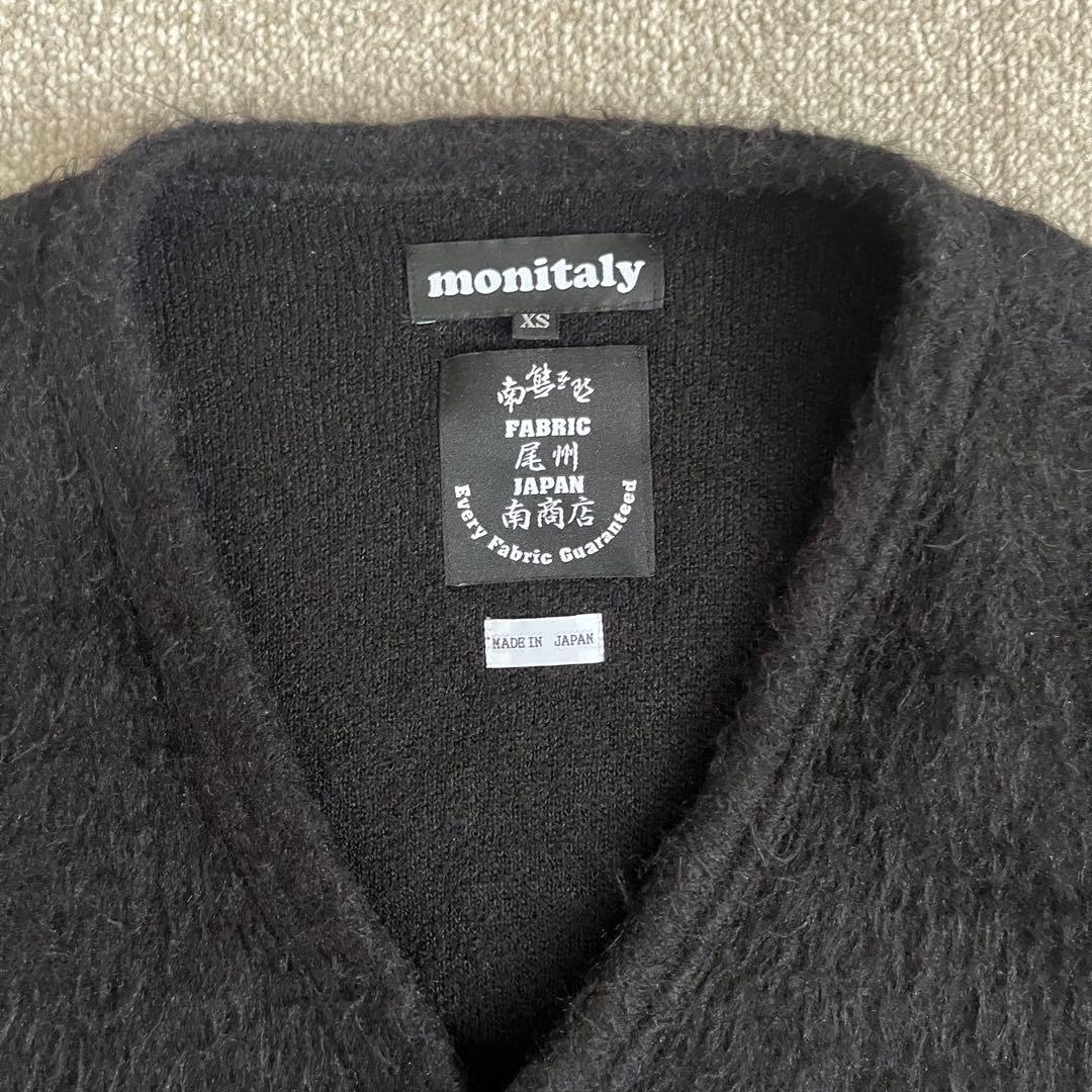 monitaly モヘア風カーディガン ブラック xs 南商店