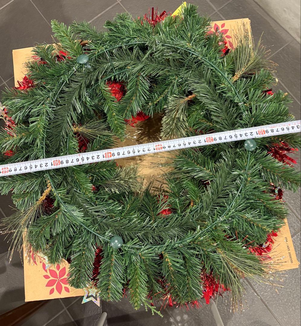 特大BIGクリスマスリース ポインセチア