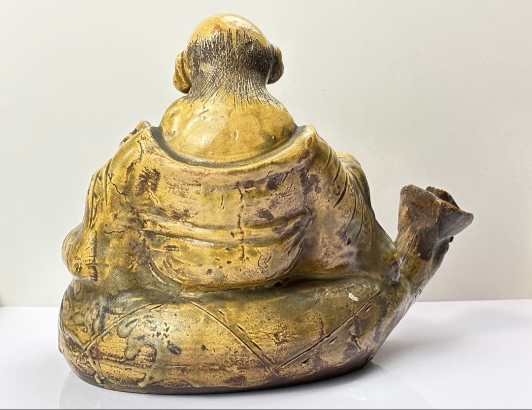 時代物 古黄瀬戸 布袋様 七福神 仏像 置物 縁起物 R7112348