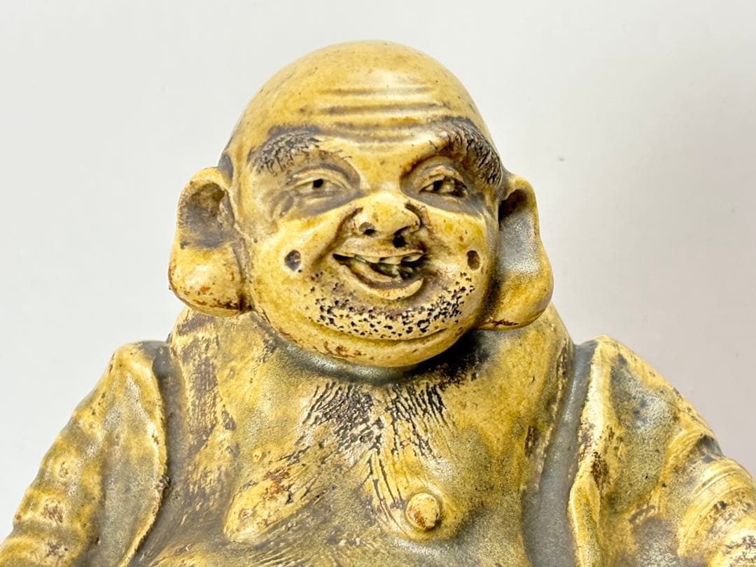 時代物 古黄瀬戸 布袋様 七福神 仏像 置物 縁起物 R7112348
