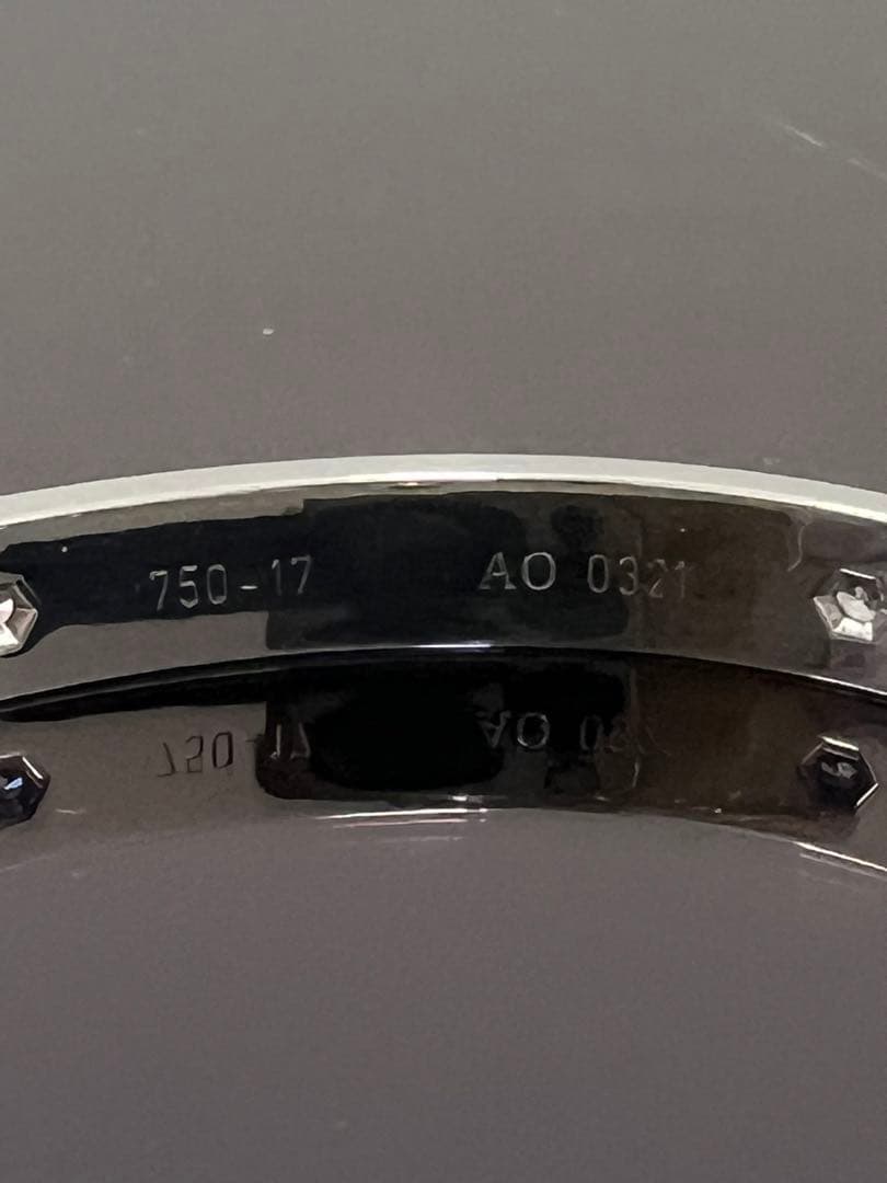 美品　カルティエ　ラブブレス　#17 6pダイヤモンド　ホワイトゴールド 正規品
