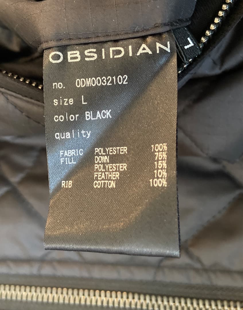 OBSIDIAN/オブシディアン　キルティングダウンブルゾン